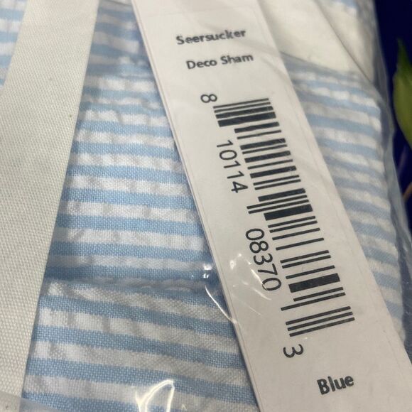 Aqua SEERSUCKER DECO 2 SHAMS - Picture 3 of 4
